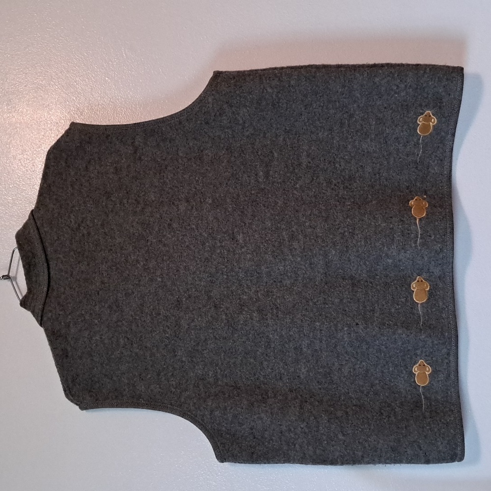 Lisa International Wool cat and mouse vest 3X gray - Picture 5 of 5